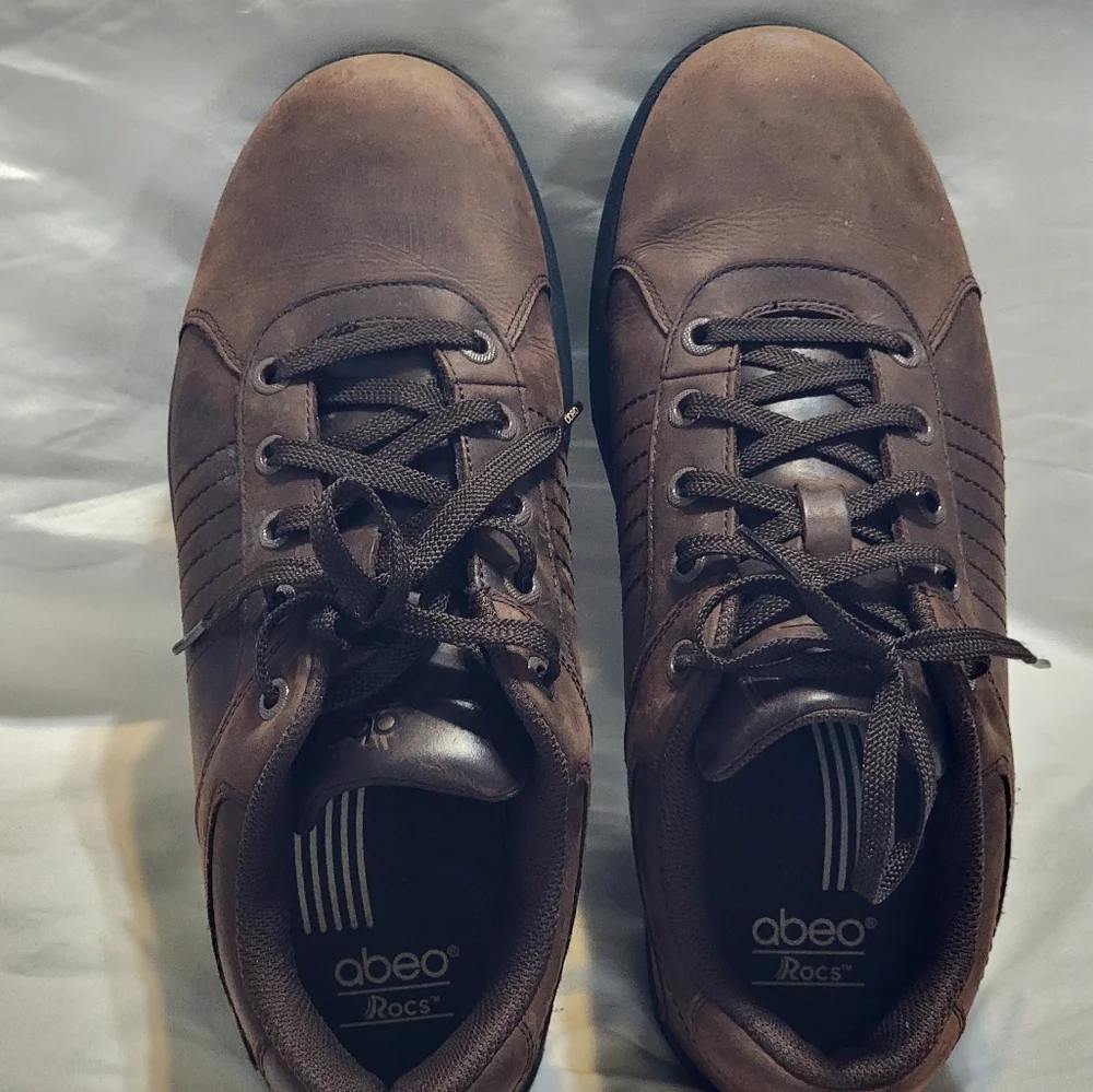 Abeo Rocs Men's Baylor Oxford walking, brown leather, 10